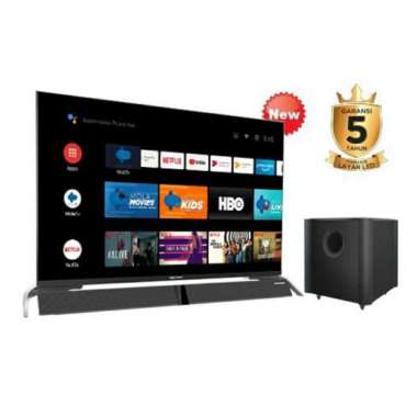 POLYTRON PLD 43BAG9953 SMART ANDROID TV 43 INCH DILENGKAPI SUBWOOFER0251 HITAM