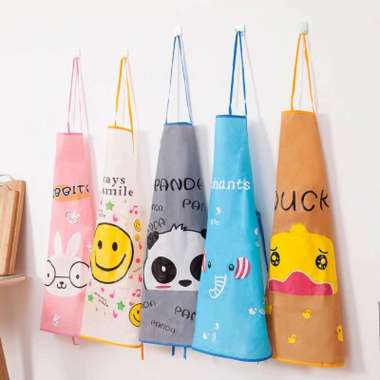 OEM SK-C135 Celemek Masak Anti Air Apron Masak Waterproof Celemek Dapur Karakter Kartun Lucu Murah R
