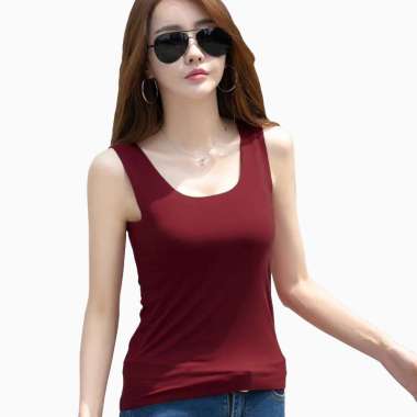 Tanktop Singlet Dalaman Wanita Gaya Korea - Jfashion Naraya L Maroon