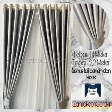 Gorden Murah Gorden Minimalis Blackout Embos Motif Timbul Abu Abu