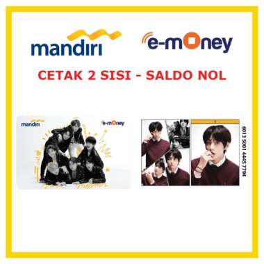 Kartu MANDIRI E-MONEY BTS V 15 Kpop etoll Custom Emoney [ SALDO NOL / 2 SISI ]
