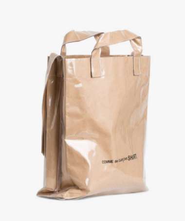 Comme des Garcons SHIRT PVC Kraft Paper Messenger Tote Bag