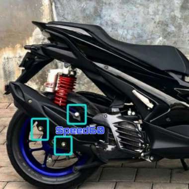 Baut Dudukan Knalpot Yamaha Nmax Aerox Xmax Lexi Baut Probolt Thailand Stainless King Nut Blue