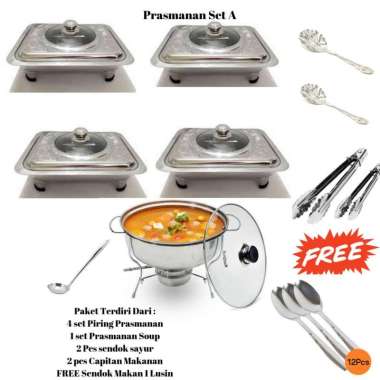 Paket Piring Prasmanan SET A + Free Sendok Makan Silver