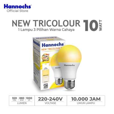 Hannochs - Lampu LED New Tricolour - 10 watt - 1 Lampu 3 pilihan warna cahaya