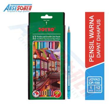 Pensil Warna Dapat Dihapus Joyko [CP-109/12 Warna] / Color Pencil Erasable / Pengsil / Pinsil / Penc
