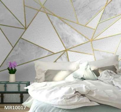 Wallpaper Dinding Mural 3D Photowall Motif Marmer List Gold Soft Modern