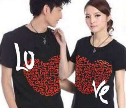 KAOS COUPLE PASANGAN REMAJA KAPELAN PACAR KAOS COPLE KOPLE BAJU CAUPLE KOPEL LOVE ABJAD HITAM