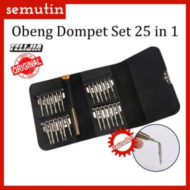 Obeng Dompet Set 25 in 1 - Lengkap Buka HP - Servis Elektronik