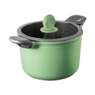 [PRE ORDER] Cooker King Granite Maifan Coating Casserole Panci - Green [22 cm/ Non Stick + Lid] Hija