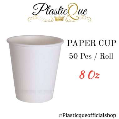 PAPER CUP 8OZ 8 OZ GELAS KERTAS POLOS PUTIH SUSU 50 PCS 50PCS ROLL FOAM MINI KOPI PANAS HOT TESTER I