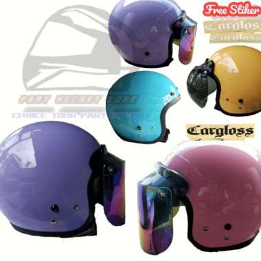 Helm retro Clasic Bogo model cargloss pink pastel