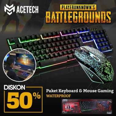 Acetech Keyboard Mouse Combo Gaming Warfaction Backlight K13 - Black