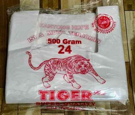 PLASTIK KANTONG KRESEK HDPE PUTIH SUSU TIGER 24 GRADE A