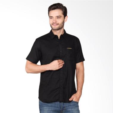 HEMMEH Kemeja Lengan Pendek Pria - Hitam