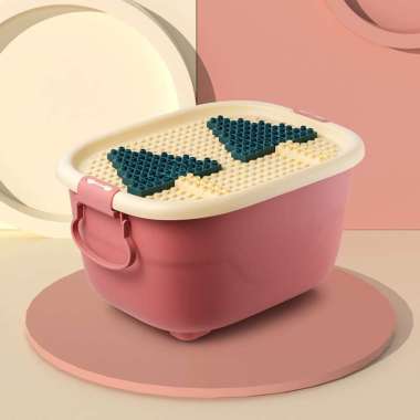 SUNXIN - Mainan Block Anak-2110 / Container Box Plastik / Meja dan Kursi anak Pink