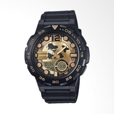 CASIO Jam Tangan Pria - Black Gold AEQ-100BW-9AVDF