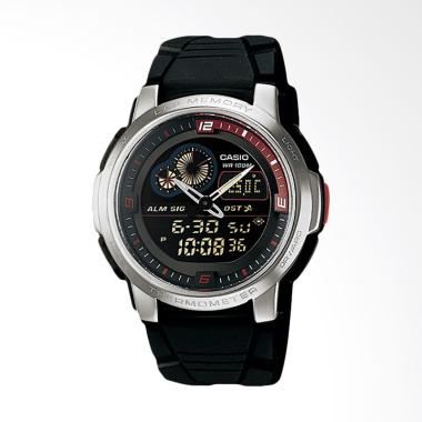 CASIO Jam Tangan Pria - Black Silver AQF-102W-1BVDF