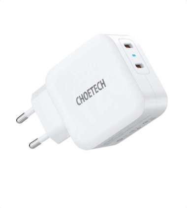 CHOETECH Dual USB-C PD 40W Fast Charger - PD6009- WHITE