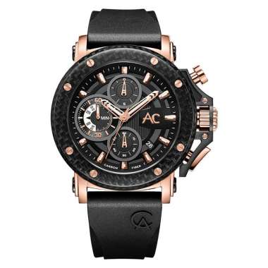 Alexandre Christie AC 9205 MC RBRBA(GL) Carbon Special Edition Chronograph Black Rubber Strap  [Mach