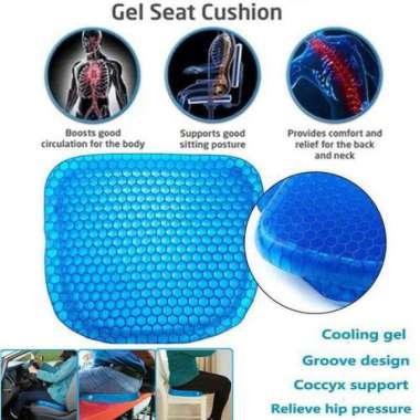 Alas Bantal Dudukan Senderan Duduk Kursi Mobil Empuk Silikon Tebal Gel Air Cushion Original