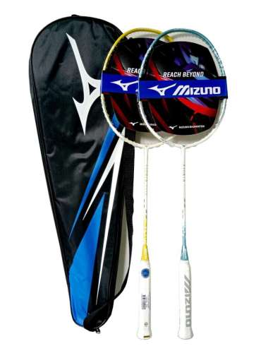 Mizuno Fioria Lite 2021 Raket Badminton M-SMOOTH 65H Yellow White