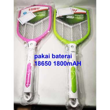 Raket Nyamuk Listrik Luby L-3839 baterai lithium 18650 - 1800mAH Hijau