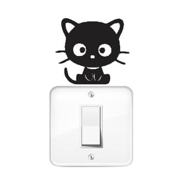 OEM Kucing Chococat Dekorasi Tombol Lampu Saklar Wall Sticker - Hitam