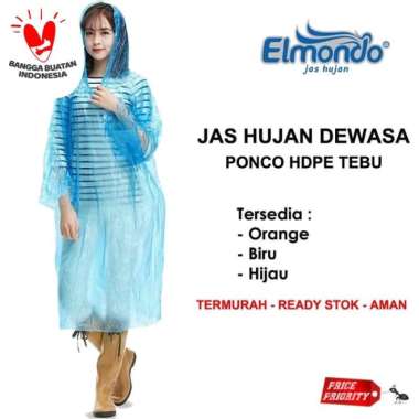 JAS HUJAN Murah Plastik PONCO SEKALI PAKAI merk HDPE TEBU Berkualitas Biru