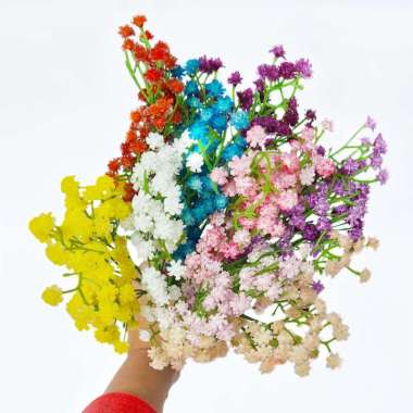 Bunga Plastik Anyelir Tanaman Hias Artificial Baby Breath Gypsophila -AF50 Kuning