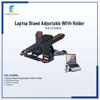 Laptop Stand Adjustable Angle with Smartphone Holder / Stand Laptop
