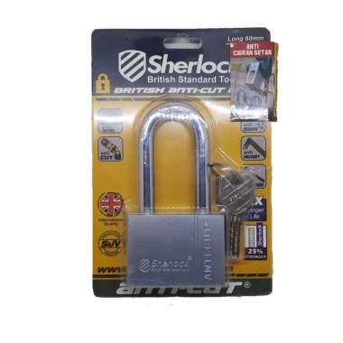Gembok Sherlock British Anti-Cut Long 60mm / Gembok Anti Maling