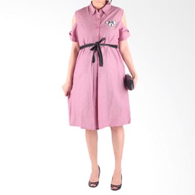 Hmill D1338 Dress Baju Hamil - Pink