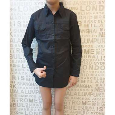 BH 570 kemeja bahan katun street karet bagus ukuran L dan XL dewasa new Hitam L