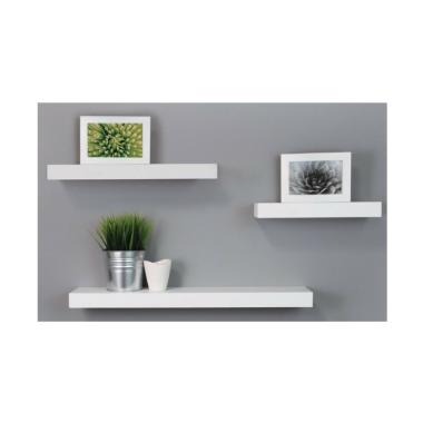 Promo Set Floating Shelves Rak Dinding Melayang - White