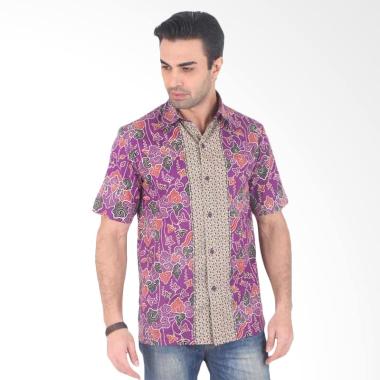 Batik Heritage Katun Mega Mendung K ... ngan pendek Pria - Purple