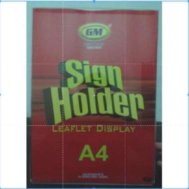 GM Sign Holder A4 Satu Sisi / Leaflet Display / Tempat Nama atau Brosur / Tempat brosur akrilik