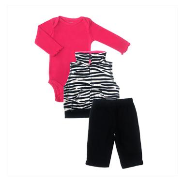 Bearhug Salur Set Baju Bayi Perempuan - Hitam [3 pcs]