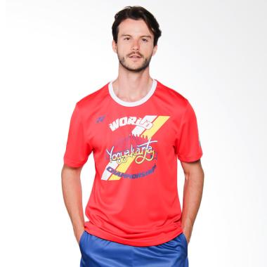 Yonex Men T-Shirt World Junior Championship Design Kaos Badminton - Red