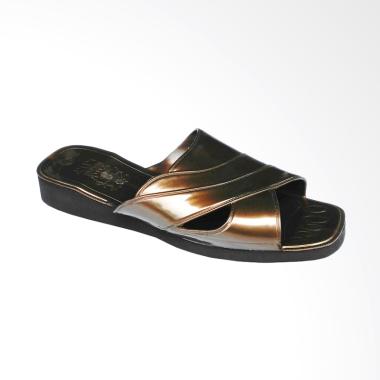 HQo Sandal Lily Slop Sendal Lili Si ... Sandal Pria - Coklat Tua