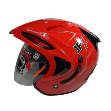 JPX Supreme Solid Double Visor Helm Half Face - Red Ferrari