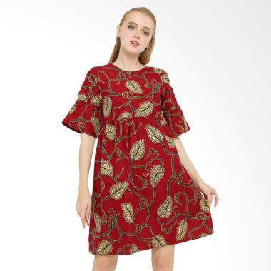 Anakara Ruffle Reano Dress - Red