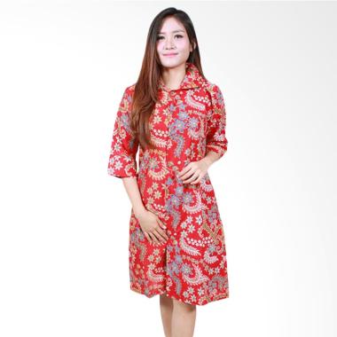 Batik Putri Ayu Solo D500 Katun Dress Batik - Merah