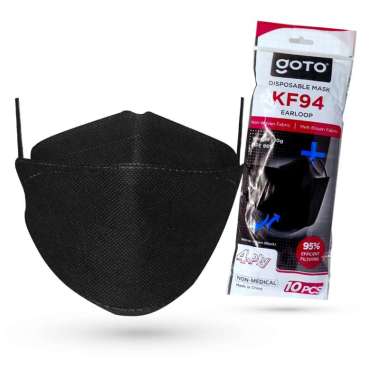 Masker Duckbill Hijab 3 Ply Warna warni Korea KF94 4 Ply 3D KN95 5 Ply 10pcs KF94 Hitam