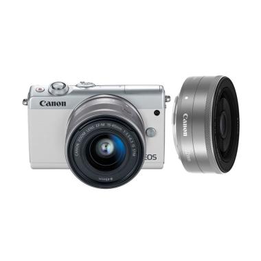 Canon EOS M100 Kit 15-45mm + 22mm Kamera Mirrorless - White