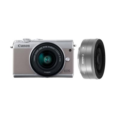 Canon EOS M100 Kit 15-45mm + 22mm Kamera Mirrorless - Grey