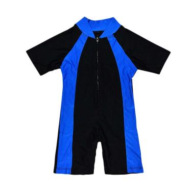 Nice Baby Baju Renang Polos Anak TK - Blue Black
