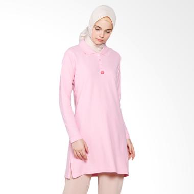 Dauky Long Polo Shirt Atasan Muslim - Soft Pink 119