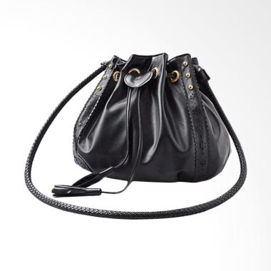 Lansdeal Lady Purse Leather Hobo Women Shoulder Bag - Black