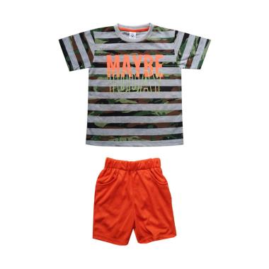 MacBear Stripe Army MayDay Setelan Baju Anak - Abu Tua